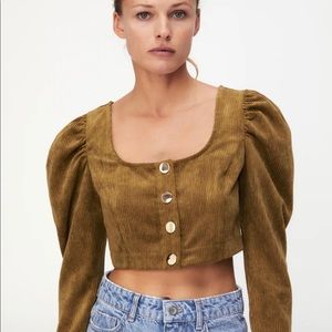 Zara Corduroy Crop Top